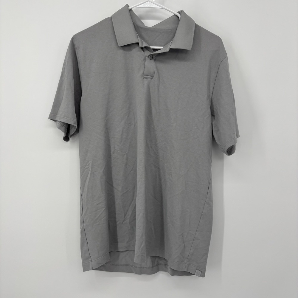 Lululemon Gray Polo Shirt Men's Medium No Size Tag See Measurements Short Sleeve